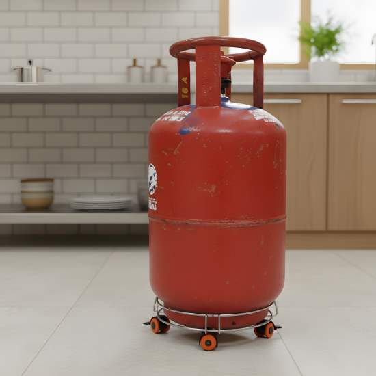 Metal Gas Cylinder Holder With Wheels